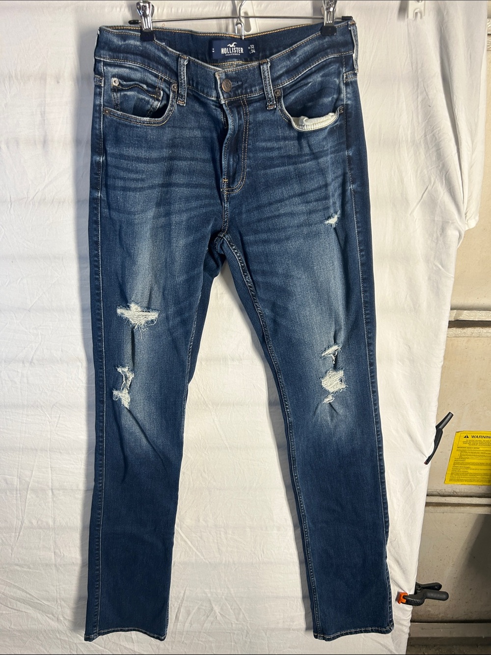 Hollister Women's Dark Wash Distressed Skinny Jeans